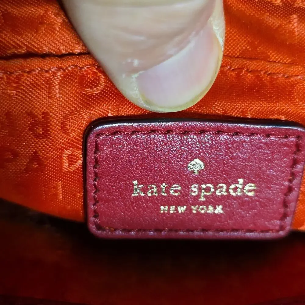 Kate Spade New York Red Leather Bucket Crossbody Bag